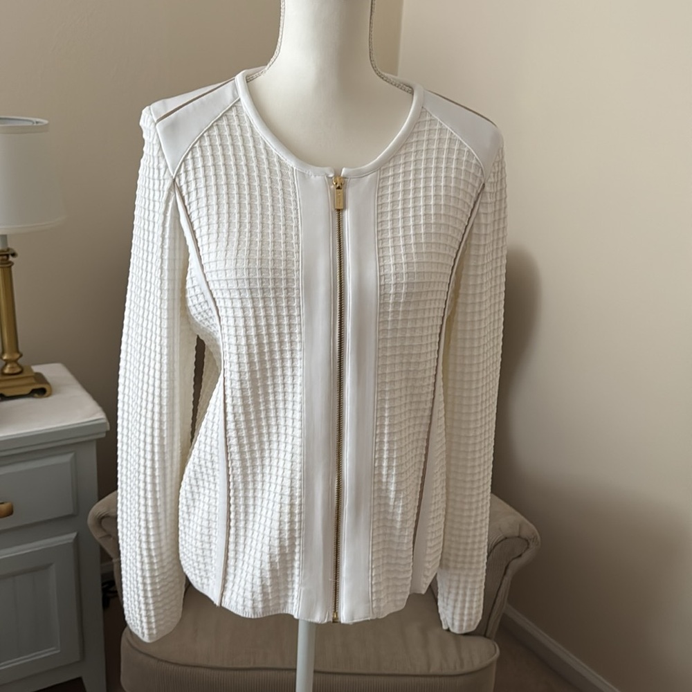Calvin Klein White Textured Jacket